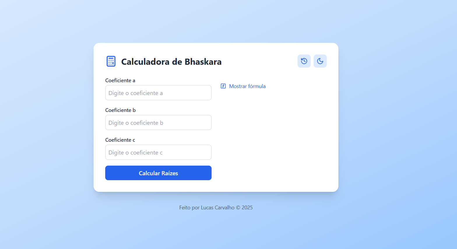 Calculadora de Equações Quadráticas